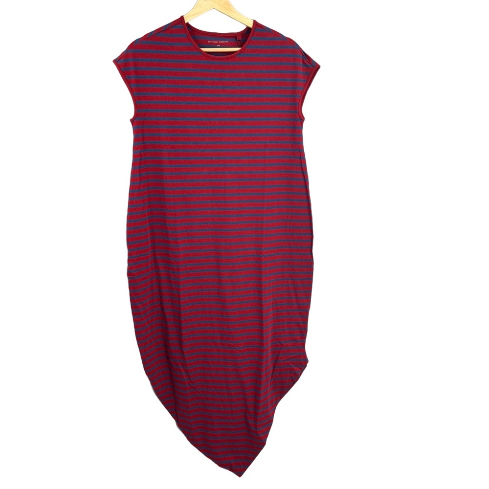 UNIVERSAL STANDARD Iconic Geneva Dress Red Blue Striped Size 4XS /‎ 00-0 New